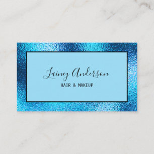 Luxury simple Trendy faux blue metallic foil  Business Card