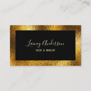 Luxury simple Trendy faux metallic gold foil  Business Card