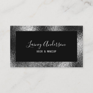 Luxury simple Trendy faux metallic silver foil Business Card
