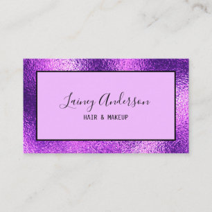 Luxury simple Trendy faux purple metallic foil Business Card