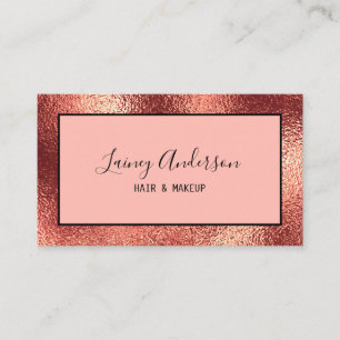 Luxury simple Trendy faux rose gold foil texture  Business Card