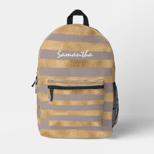 Luxury simulated gold pattern printed backpack