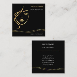 Luxury Skin care & Beauty Salon Square Business Card