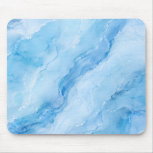 Luxury Sky Blue Marble Abstract Mouse Mat