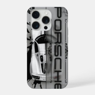 Luxury Sleek Porsche Supercar Grunge Typography iPhone 15 Pro Case