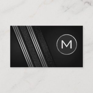Luxury Sleek Silver Striped with Pattern Business Card