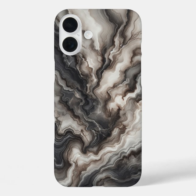 Luxury Smoky Black Agate Phone Case - Dramatic  (Back)