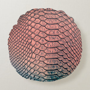 Luxury snake skin texture backgroundtexture,leathe round cushion
