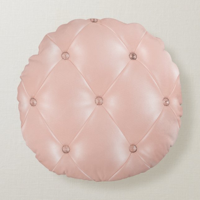 Luxury Sofa: Old Rose Texture Round Cushion (Front)