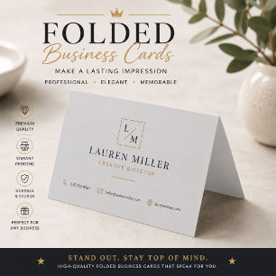 Luxury Soft Grey Folded Business Card