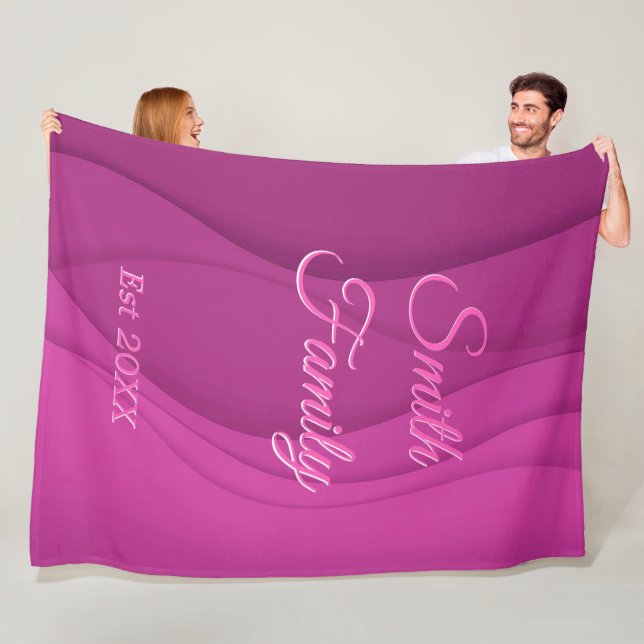 Luxury Soft Pink Wave Customise Fleece Blanket (In Situ)