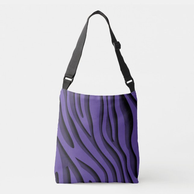 Luxury Soft Purple 3D Zebra Wave Crossbody Bag (Front)