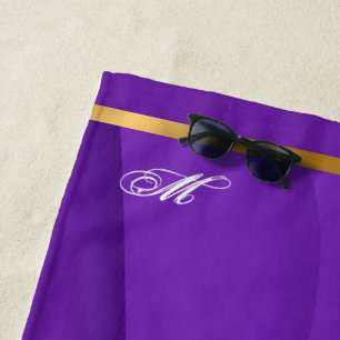 Luxury Soft Purple Gold Wave Customise Beach Towel