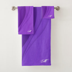 Luxury Soft Purple Wave Customise Bath Towel Set