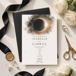 Luxury Solar Eclipse Celestial Moon Eclipse Invitation