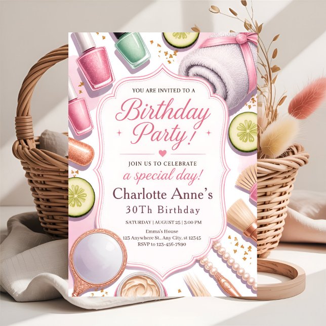 Luxury Spa Birthday Party Invitation (Creator Uploaded)