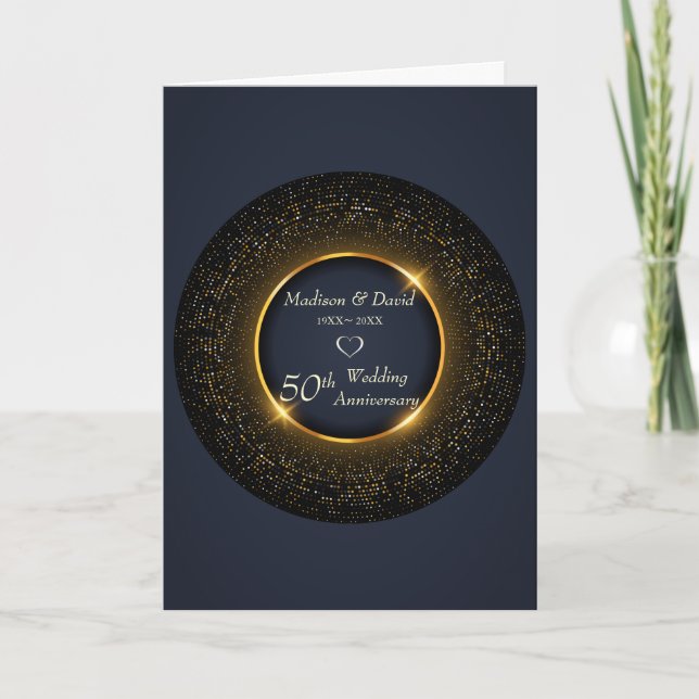 Luxury Sparkling Frame Wedding Anniversary  Card (Front)