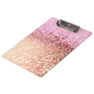 Luxury Sparkling Pink Ombre Glitter Gradient Clipboard