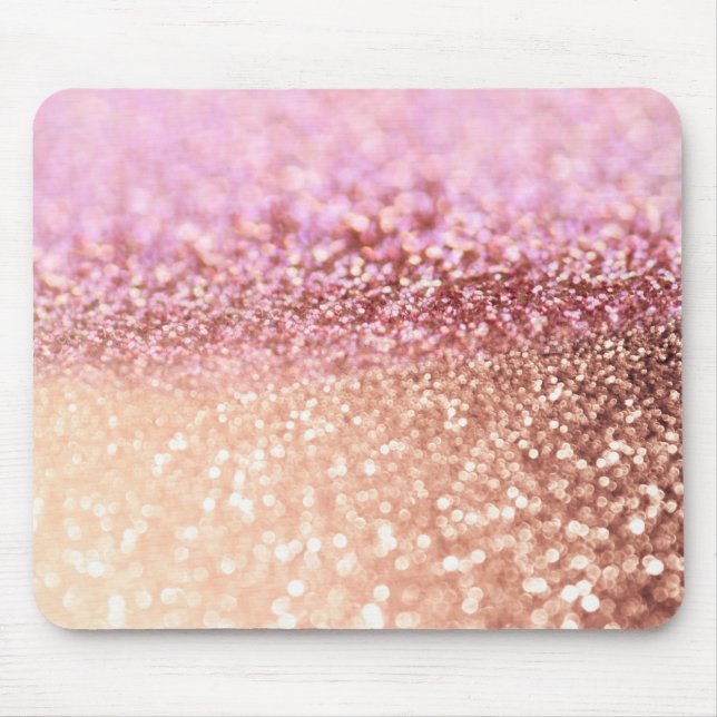 Luxury Sparkling Pink Ombre Glitter Gradient Mouse Mat (Front)