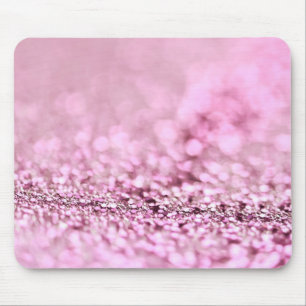 Luxury Sparkling Pink Rose Gold Glitter Mouse Mat