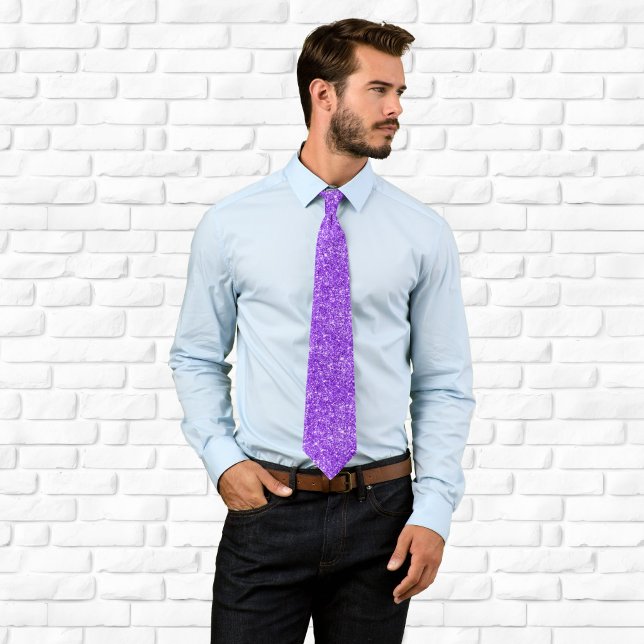 Luxury Sparkly Bright Violet Glitter Tie (Luxury Sparkly Bright Violet Glitter Neck Tie)