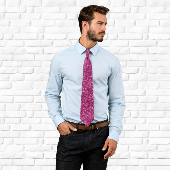 Luxury Sparkly Dark Magenta Glitter Tie (Luxury Sparkly Dark Magenta Glitter Neck Tie)