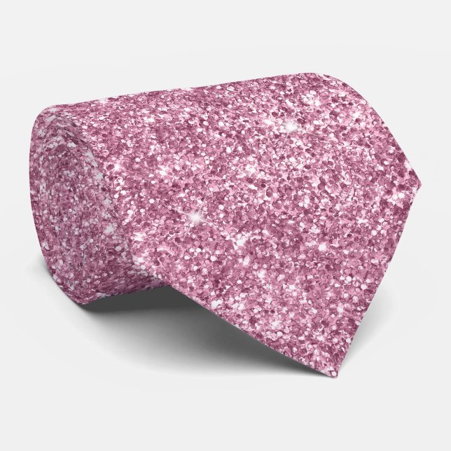 Luxury Sparkly Dusty Pink Glitter Tie (Rolled)