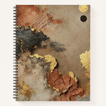 Luxury Spiral Notebook with Abstract Earthy Design