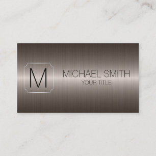 Luxury Stainless Steel Metal Monogram #10 Business Card
