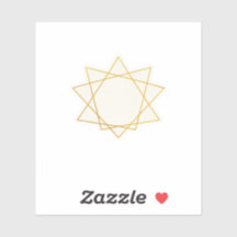 Luxury Starburst Fine Line Gold Wedding Sticker