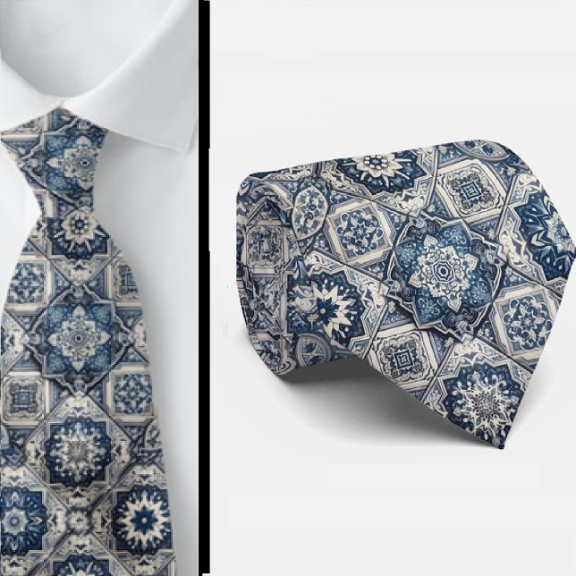 Luxury Statement Moroccan Tiled Faux Silk Neck Tie (Creator Uploaded)