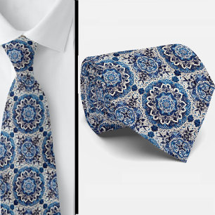 Luxury Statement Moroccan Tiled Faux Silk Neck Tie