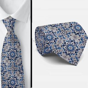 Luxury Statement Moroccan Tiled Faux Silk Neck Tie