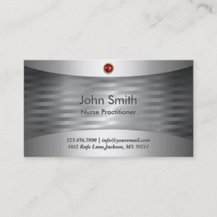 Luxury Steel Nurse Practitioner Business Card
