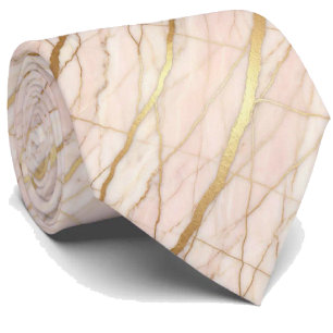 Luxury Stone Tie Rose Gold Pink & Gold Marble