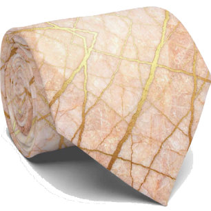 Luxury Stone Tie Rose Gold Pink & Gold Marble