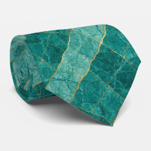 Luxury Stone Tie Turquoise, Teal & Gold Marble