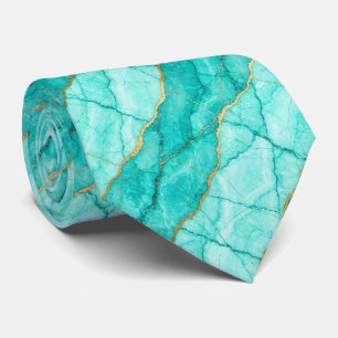 Luxury Stone Tie Turquoise, Teal & Gold Marble