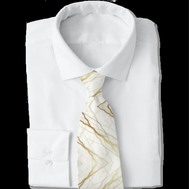 Luxury Stone Tie | White & Gold Marble (Creator Uploaded)