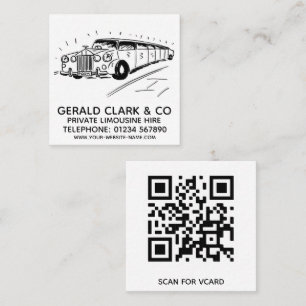 Luxury Stretch Limousine Hire Square Business Card