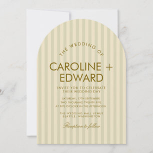 Luxury striped Arched Wedding Invitation