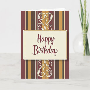 Luxury Striped Birthday Card