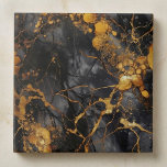 Luxury style black and gold marble effect tile<br><div class="desc">You can add a touch of luxury to your home with these black and gold marble effect ceramic tiles. The intricate veining detail and elegant colour palette with splashes of gold creates a sophisticated and timeless seamless design. Perfect for any modern home and for adding a touch of glamour to...</div>