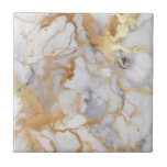 Luxury style white and gold marble effect tile<br><div class="desc">You can add a touch of luxury to your home with these white and gold marble effect ceramic tiles. The intricate veining detail and elegant colour palette with splashes of gold creates a sophisticated and timeless seamless design that is perfect for any modern home and for adding a touch of...</div>
