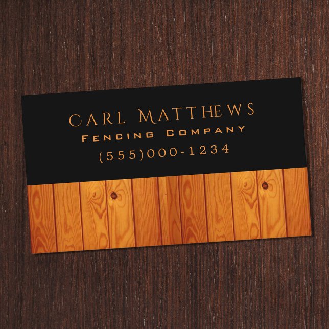 Luxury Style Wood Fence Design Fencing Company Business Card (Creator Uploaded)