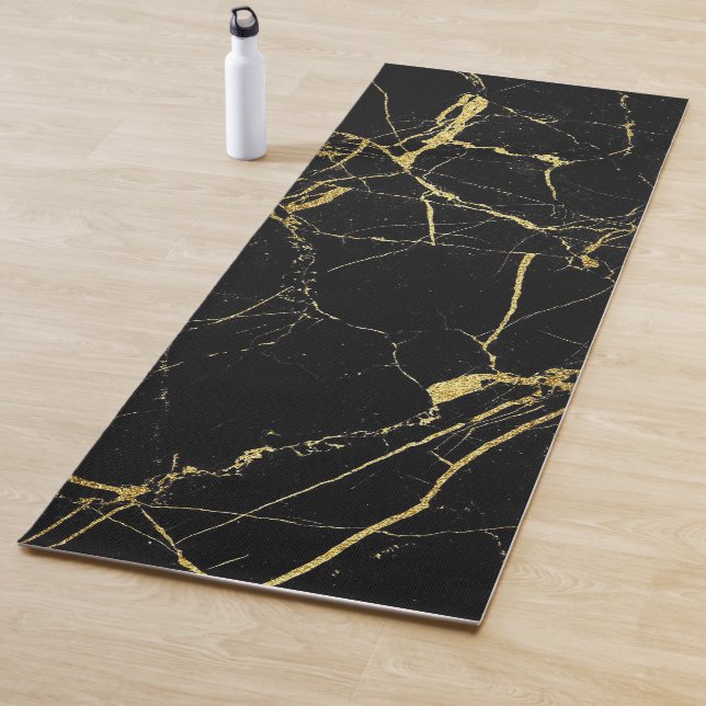 Luxury Stylish Black and Gold Yoga Mat (In Situ)