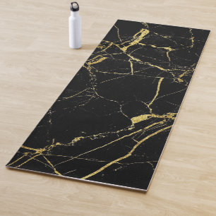 Luxury Stylish Black and Gold Yoga Mat