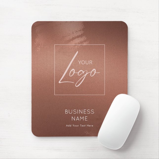 Luxury Stylish Bronze Business Name Logo Mouse Mat (With Mouse)