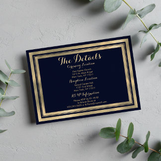Luxury stylish modern navy blue gold Details Card