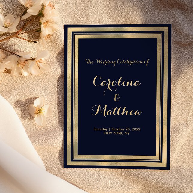 Luxury stylish modern navy blue gold Program Programme (Luxury stylish modern navy blue gold Program )